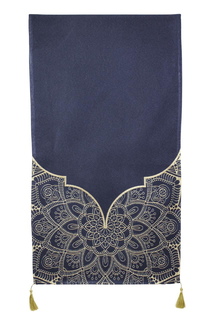 BELIEVE RAMAZAN JAKARLI DOKUMA GOBLEN DEKORATİF SİYAH SİMLİ PÜSKÜLLÜ RUNNER 40*140