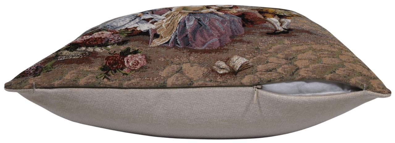 BELIEVE SADİE A JAKARLI DOKUMA GOBLEN DEKORATİF İNSANLI RÖNESANS KIRLENT KILIFI 45*45