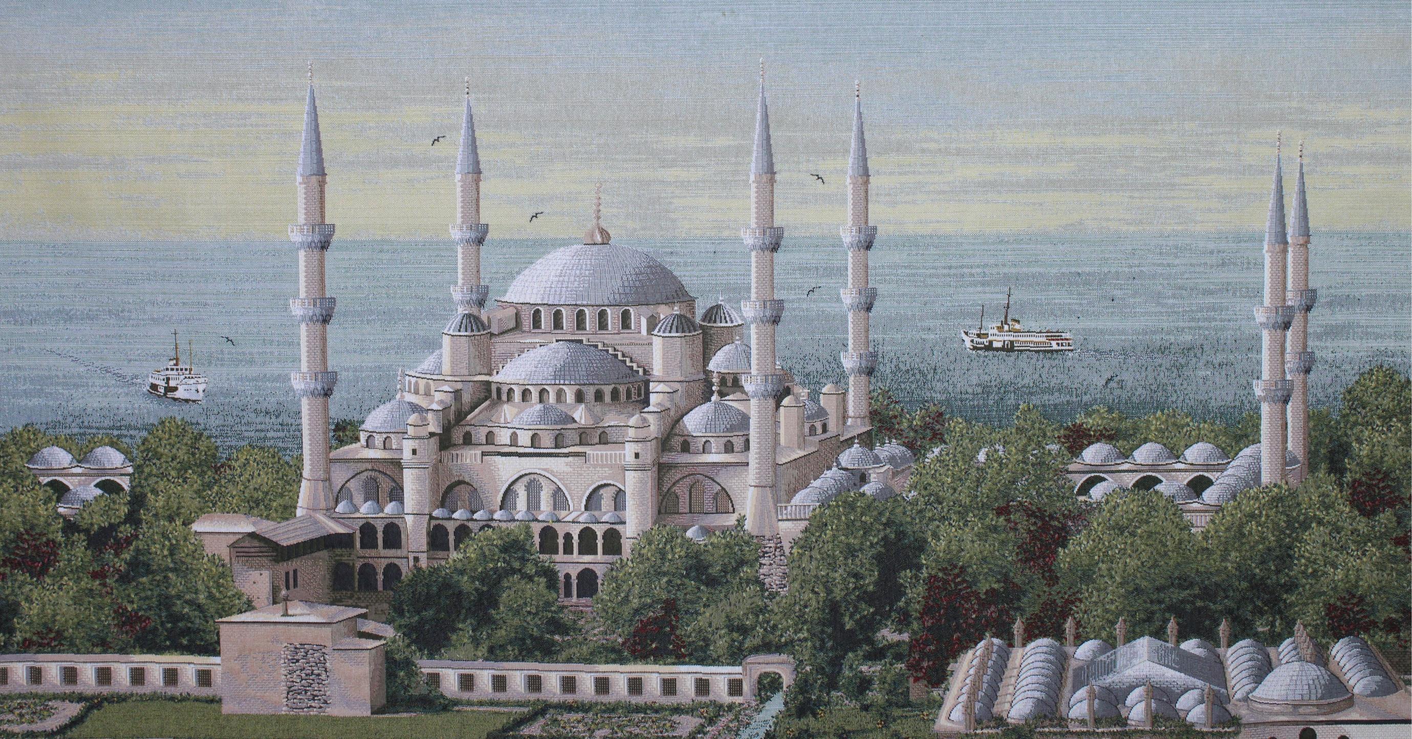 BELIEVE SULTAN AHMET JAKARLI DOKUMA GOBLEN   DEKORATİF  ÇERÇEVESİZ PANO TABLO 70*140