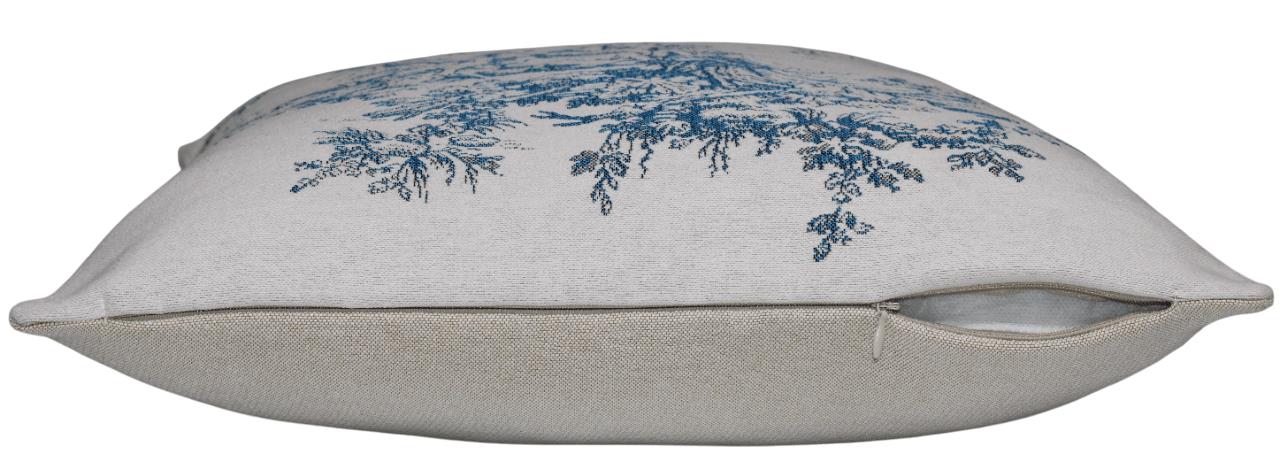 BELIEVE TOILE MANDYJAKARLI DOKUMA GOBLEN   DEKORATİF FRANSIZ KÖYLÜLERİ MAVİ  KIRLENT KILIFI 45*45