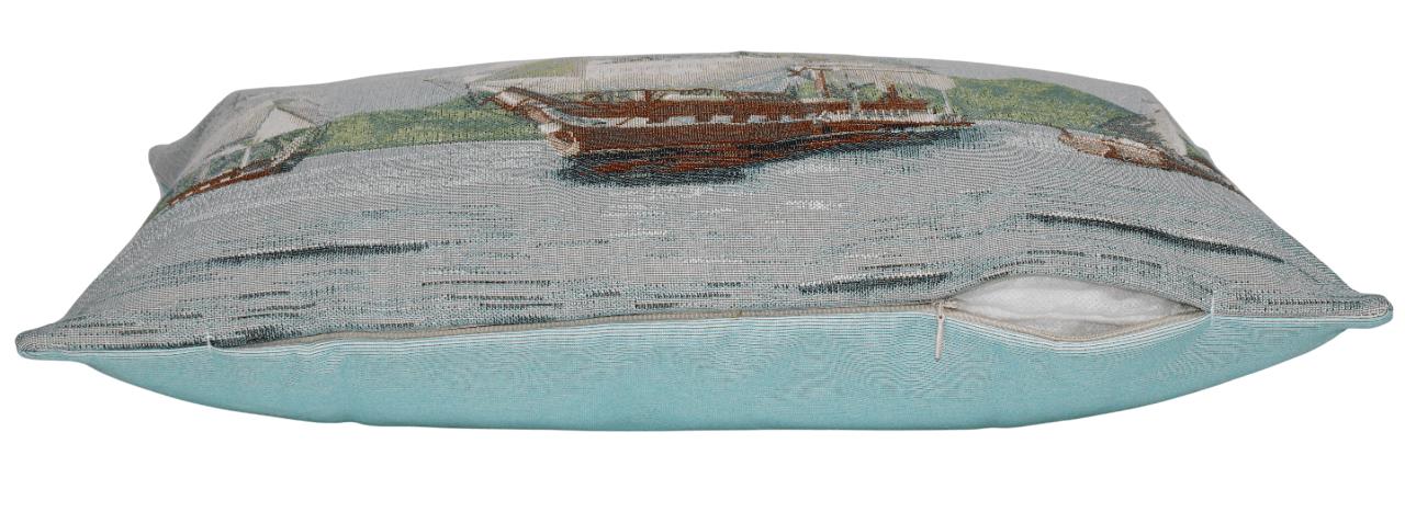 BELIEVE VİNTAGE SHİP JAKARLI DOKUMA GOBLEN   DEKORATİF KIRLENT KILIFI 35*55