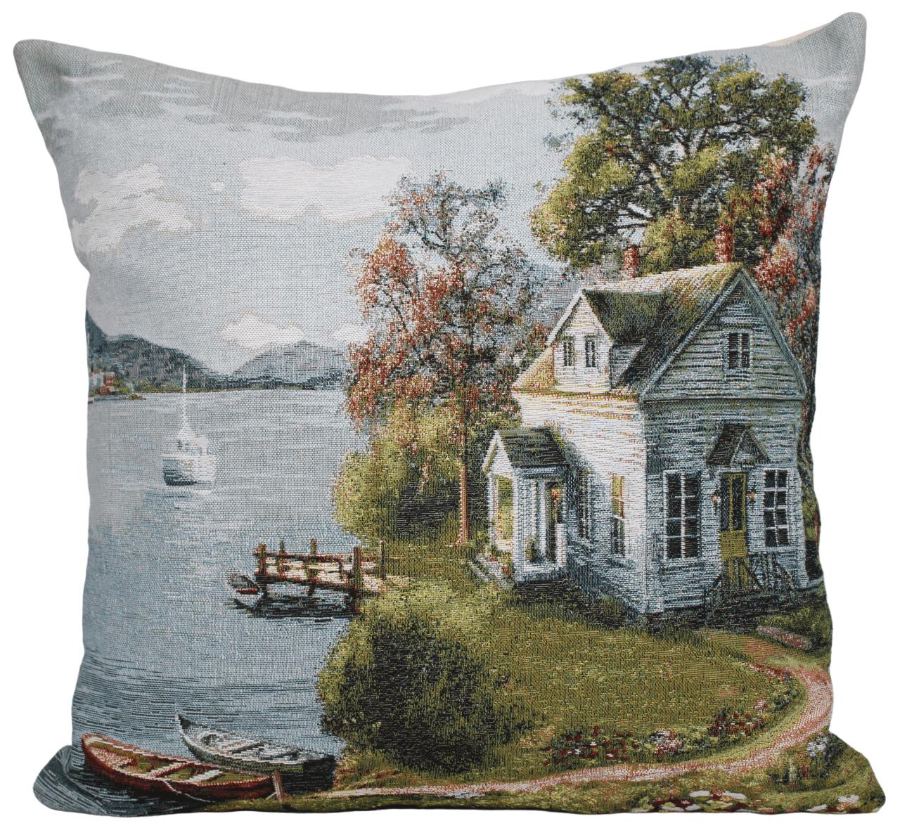 BELIEVE WHITE HOUSE JAKARLI DOKUMA GOBLEN   DEKORATİF KIRLENT KILIFI 45*45