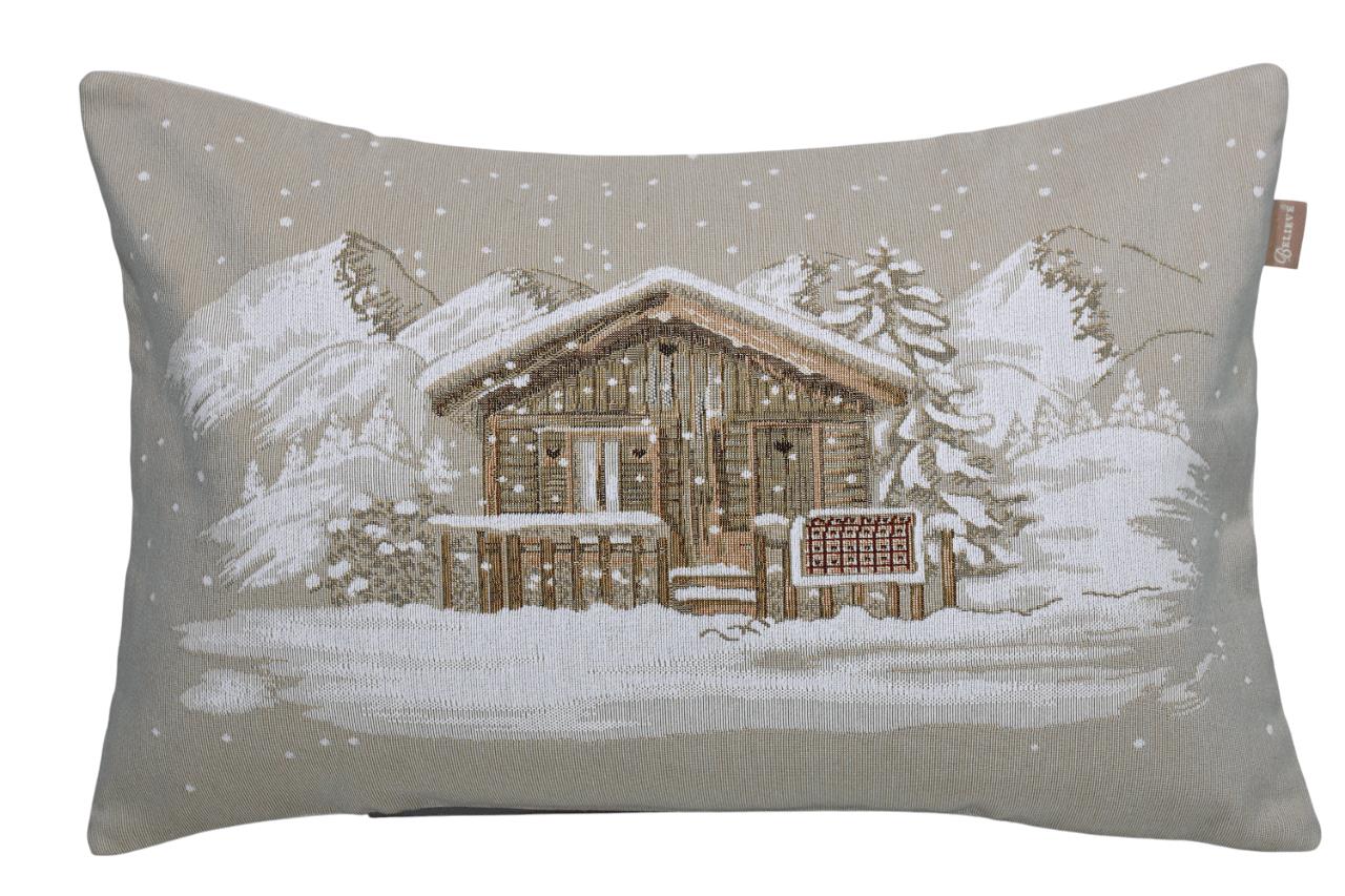 BELIEVE WINTER LANDSCAPE JAKARLI DOKUMA GOBLEN DEKORATİF KIRLENT KILIFI 35*55