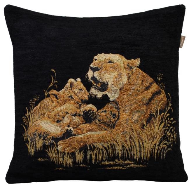 BELIEVE YAVRU ASLAN JAKARALI DOKUMA  GOBLEN DEKORATİF KIRLENT KILIFI 40*40