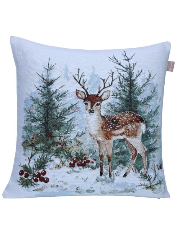 BELIEVE YAVRU CEYLAN JAKARLI DOKUMA GOBLEN DEKORATİF YILBAŞI KIRLENT 45*45