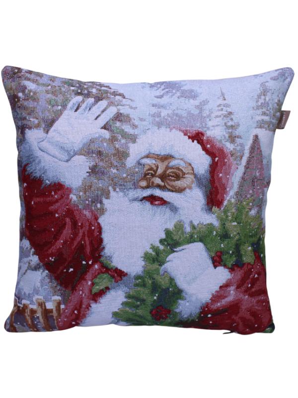 BELİEVE YILBAŞI NOEL BABA JAKARLI DOKUMA GOBLEN  DEKORATİF SİMLİ KIRLENT 45*45