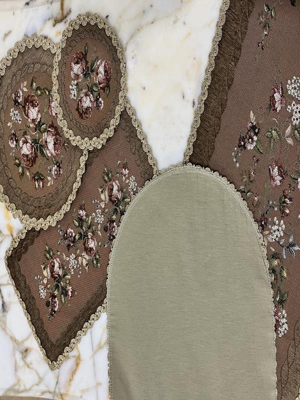 BELIEVE ZARİFE JAKARLI DOKUMA GOBLEN  DEKORATİF ÇAY SETİ KAHVE