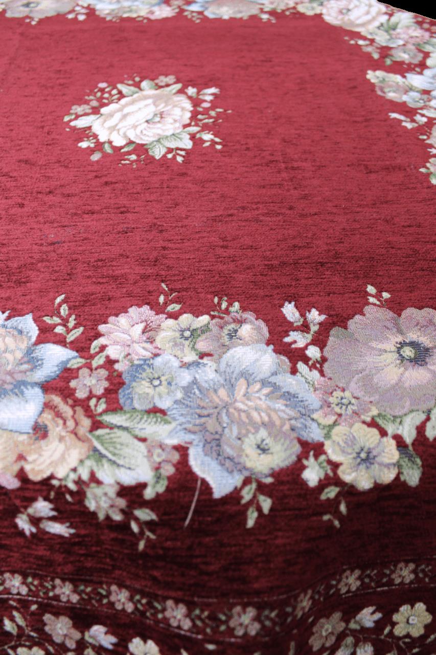 BELIEVE KINAY MASA ÖRTÜSÜ JAKARLI DOKUMA GOBLEN DEKORATİF 100*100 BORDO ŞÖNİL