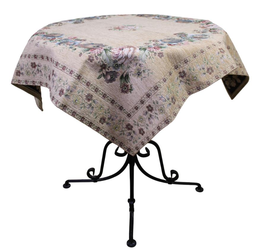 BELIEVE KINAY MASA ÖRTÜSÜ JAKARLI  DOKUMA  GOBLEN DEKORATİF 100*100 S.KAHVE ŞÖNİL