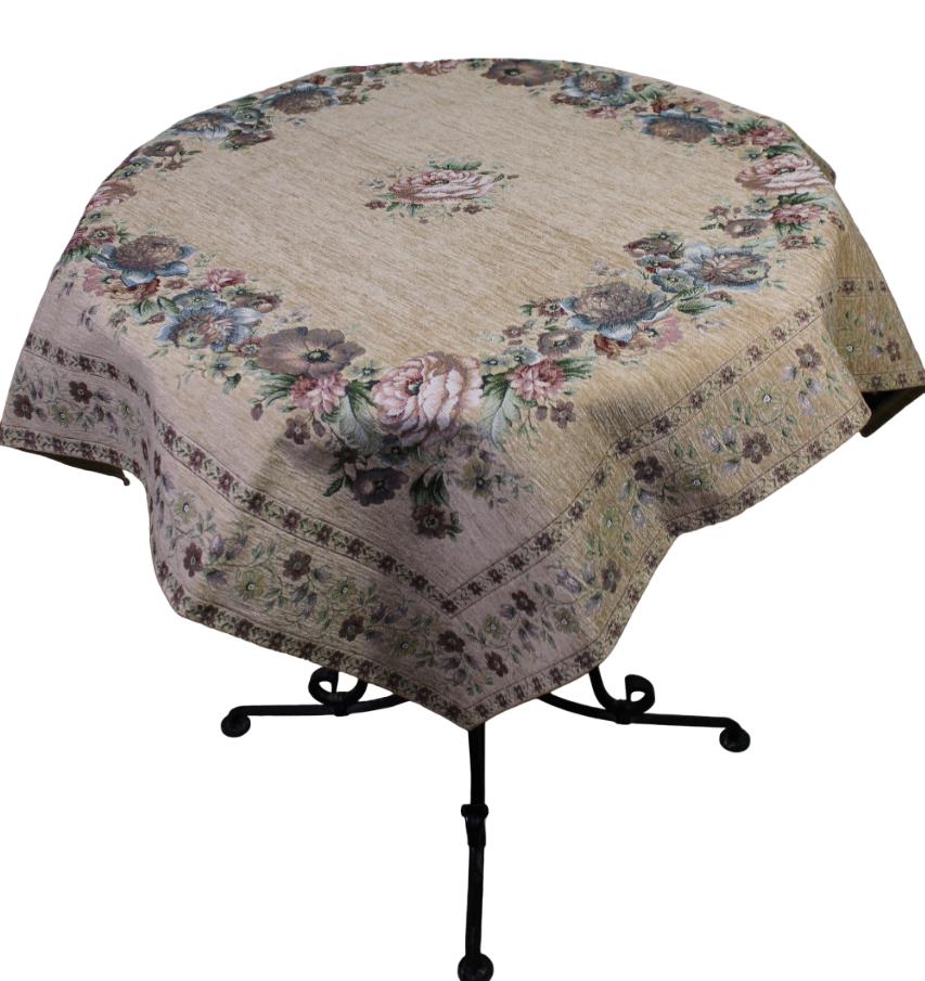 BELIEVE KINAY MASA ÖRTÜSÜ JAKARLI  DOKUMA  GOBLEN DEKORATİF 100*100 S.KAHVE ŞÖNİL