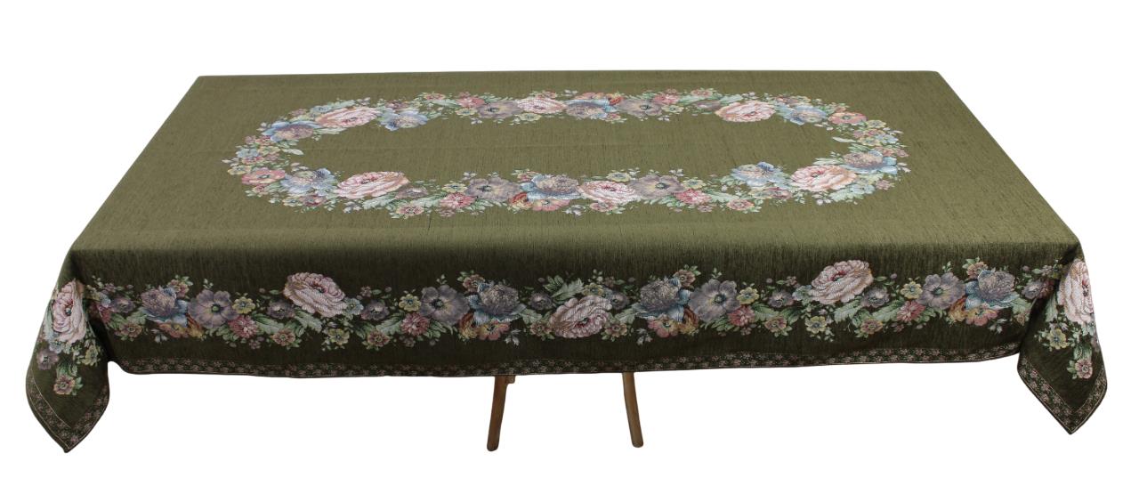 BELIEVE KINAY MASA ÖRTÜSÜ JAKARLI DOKUMA  GOBLEN DEKORATİF 160*260 ZEYTUNİ ŞÖNİL