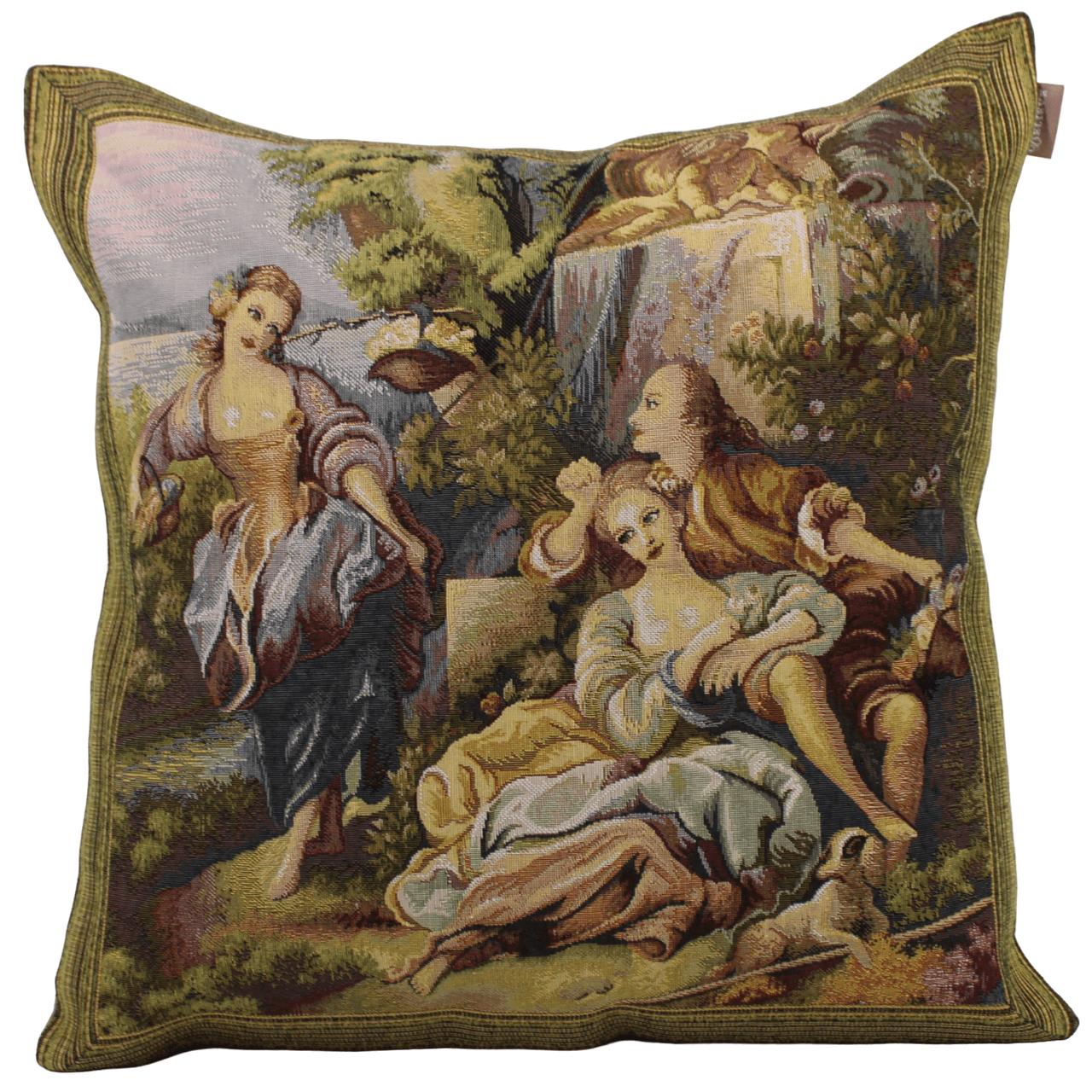 BELIEVE KUMRU VADİ JAKARLI DOKUMA GOBLEN  DEKORATİF KIRLENT KILIFI 40*40(ARKA KISMI ASTARDIR)